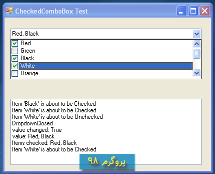 سورس کد پروژه ی ComboBox شامل CheckedListBox با زبان #C