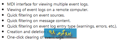 سورس پروژه ی event log viewer با فیلتر سریع و قابلیت جستجو در سی شارپ