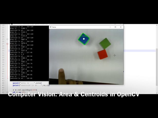 فیلم آموزشی: Computer Vision: Area & Centroids با استفاده از خطوط در OpenCV و Python (سری Assemtica Didactic)