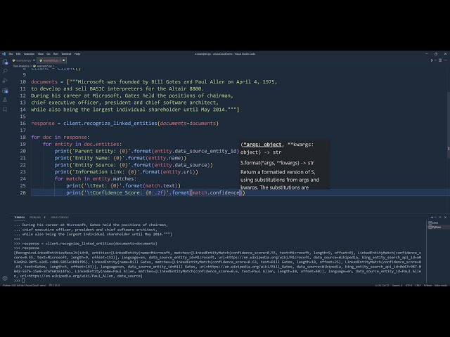 فیلم آموزشی: شروع به کار با Azure Text Analytics API در پایتون | پیوند نهاد با زیرنویس فارسی