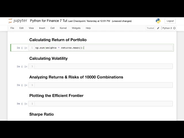فیلم آموزشی: مدیریت سبد سرمایه گذاری: Python for Finance 7