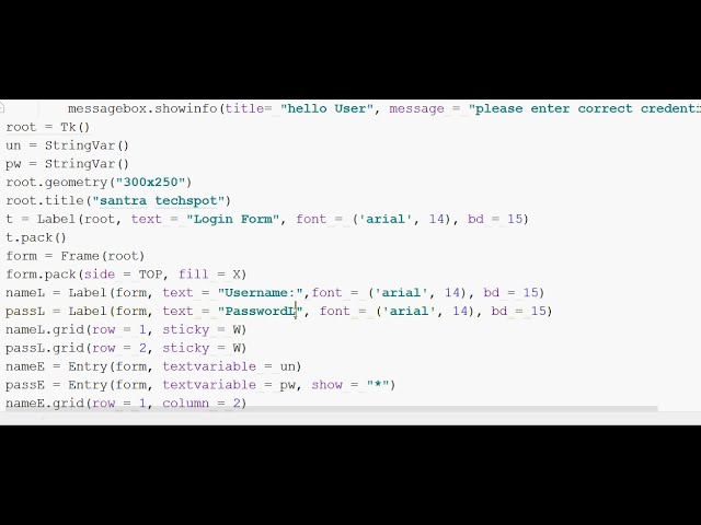 فیلم آموزشی: شماره 15 | ایجاد فرم ورود مبتنی بر رابط کاربری گرافیکی با استفاده از Python Tkinter | پایتون برای توسعه رابط کاربری گرافیکی در تامیل
