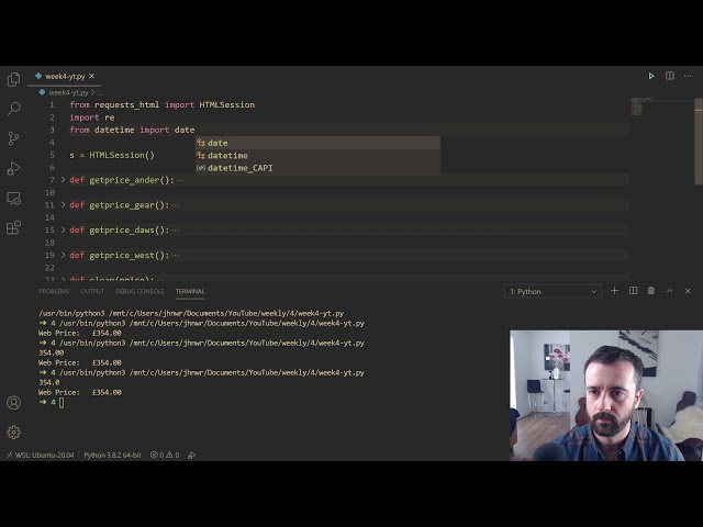 فیلم آموزشی: Python Web Scraping - افزودن به CSV، پاک کردن داده ها، درخواست HTML با زیرنویس فارسی