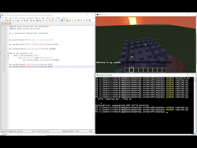 فیلم آموزشی: Minecraft Python Tutorial 2 - Castle با زیرنویس فارسی
