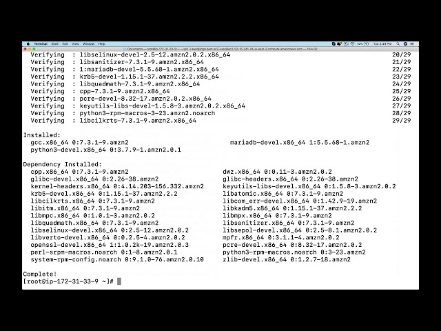 فیلم آموزشی: AWS Django Deployment - 6 Python Django MysqlClient را نصب کنید با زیرنویس فارسی