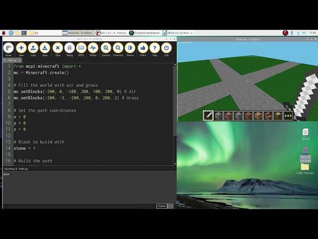 فیلم آموزشی: Minecraft Pi - ساخت یک مسیر با استفاده از Python با زیرنویس فارسی