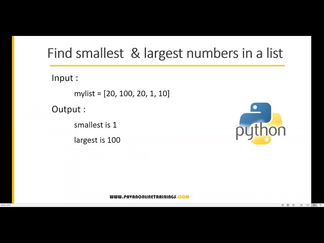 فیلم آموزشی: برنامه 18 Python متداول: کوچکترین و بزرگترین اعداد را در یک لیست پیدا کنید